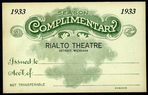 Rialto Theatre - Free Pass